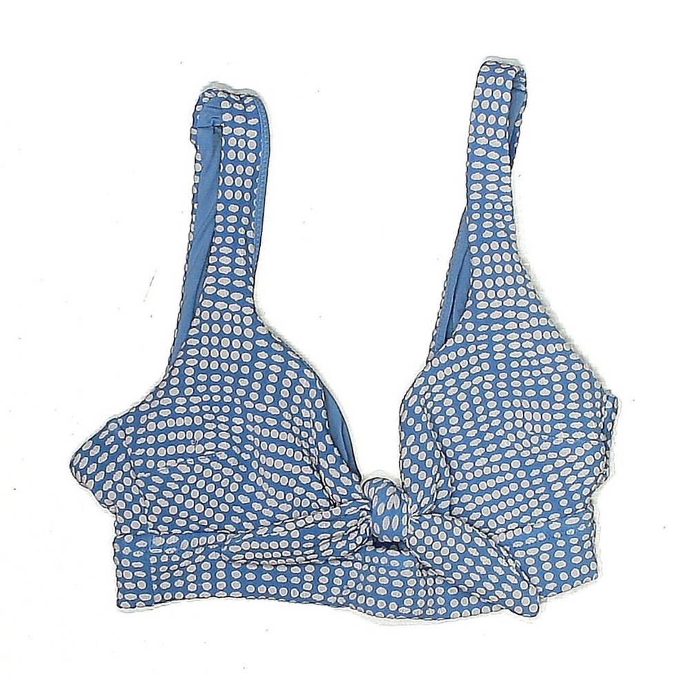 aerie Blue Polka Dot Tie-Front Bikini Top